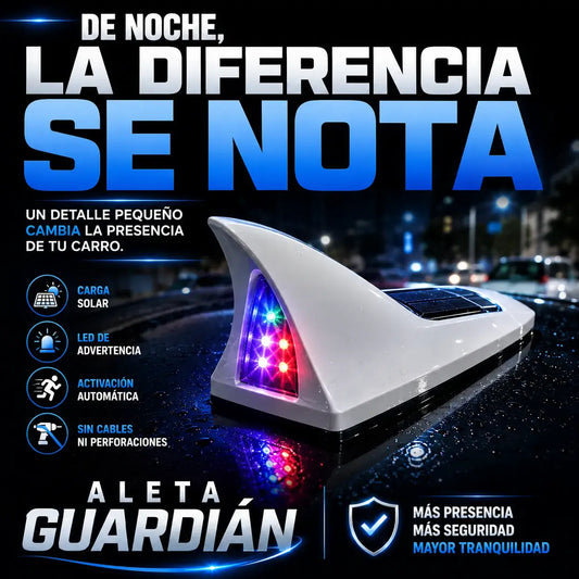 Aleta Guardián, Antena de Tiburón · Luz LED Solar de Seguridad